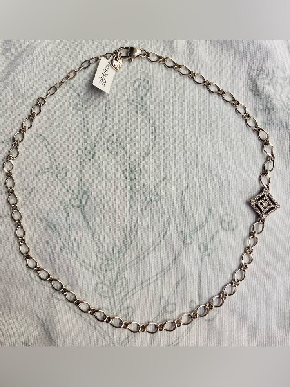 Brighton Illumina Silver-Tone Open Link Necklace with Pendant NWT